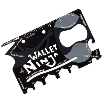 Oceľová multifunkčná karta Wallet Ninja 18v1